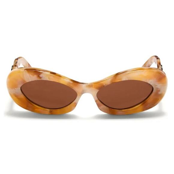 New! Valentino Women\'s Brown Oval Sunglasses, VLS 178D, Authentic Retail $590